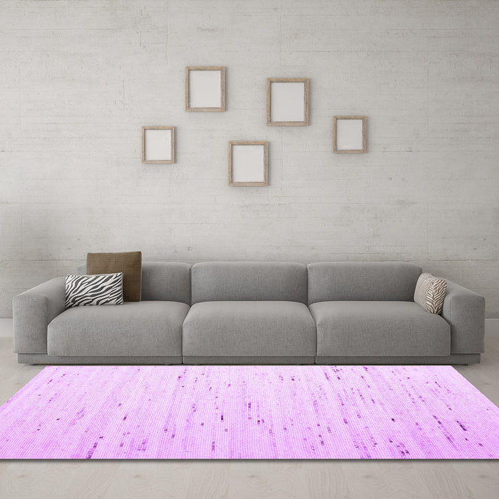 Machine Washable Solid Purple Modern Area Rugs in a Living Room, wshcon996pur