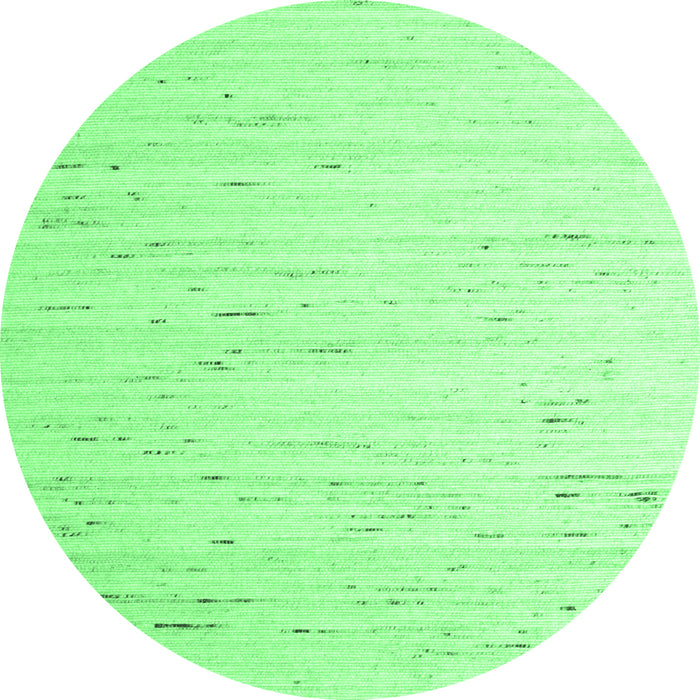 Round Machine Washable Solid Emerald Green Modern Area Rugs, wshcon996emgrn