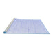 Sideview of Machine Washable Solid Blue Modern Rug, wshcon996blu
