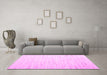 Machine Washable Solid Pink Modern Rug in a Living Room, wshcon996pnk