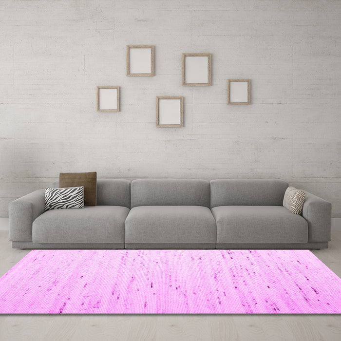 Machine Washable Solid Pink Modern Rug in a Living Room, wshcon996pnk