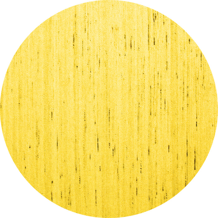 Round Solid Yellow Modern Rug, con996yw