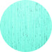 Round Solid Turquoise Modern Rug, con996turq