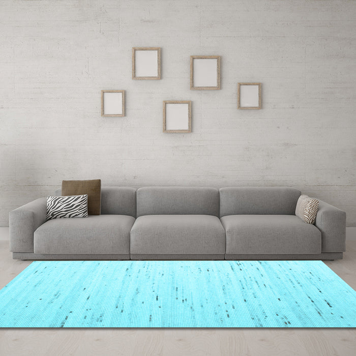 Machine Washable Solid Light Blue Modern Rug in a Living Room, wshcon996lblu