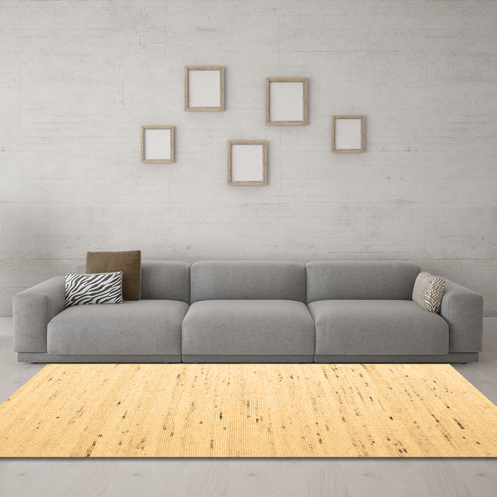 Machine Washable Solid Brown Modern Rug in a Living Room,, wshcon996brn