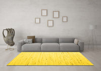 Machine Washable Solid Yellow Modern Rug, wshcon996yw