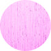 Round Machine Washable Solid Pink Modern Rug, wshcon996pnk