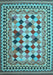 Machine Washable Abstract Light Blue Contemporary Rug, wshcon997lblu