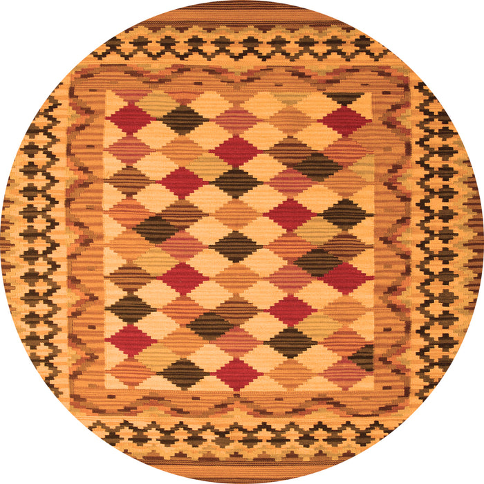 Square Abstract Orange Contemporary Rug, con997org