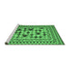 Sideview of Machine Washable Abstract Emerald Green Contemporary Area Rugs, wshcon997emgrn