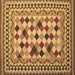 Square Abstract Brown Contemporary Rug, con997brn