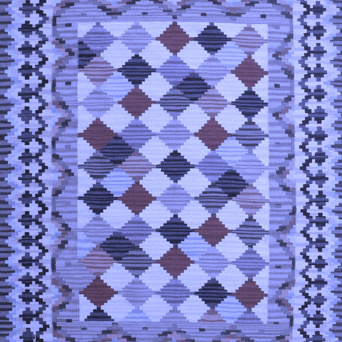 Abstract Blue Contemporary Rug, con997blu