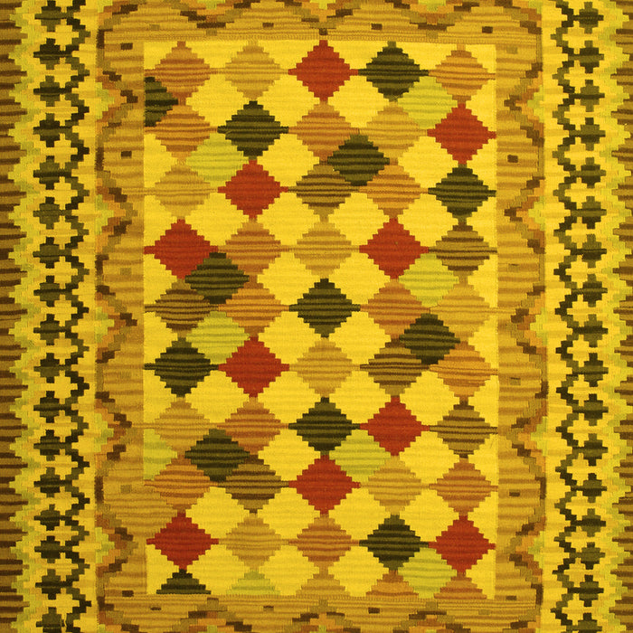 Machine Washable Abstract Yellow Contemporary Rug, wshcon997yw