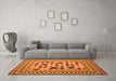 Machine Washable Abstract Orange Contemporary Area Rugs in a Living Room, wshcon997org