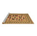 Sideview of Machine Washable Abstract Brown Contemporary Rug, wshcon997brn