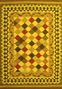 Abstract Yellow Contemporary Rug, con997yw