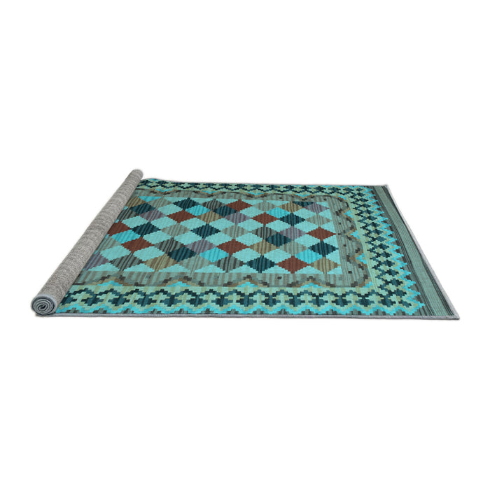 Sideview of Machine Washable Abstract Light Blue Contemporary Rug, wshcon997lblu