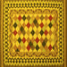 Square Abstract Yellow Contemporary Rug, con997yw