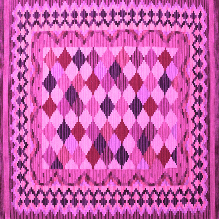 Square Machine Washable Abstract Pink Contemporary Rug, wshcon997pnk