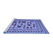 Sideview of Machine Washable Abstract Blue Contemporary Rug, wshcon997blu