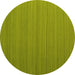 Round Abstract Yellow Contemporary Rug, con998yw