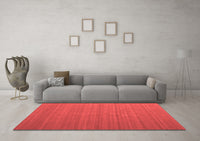 Machine Washable Abstract Red Contemporary Rug, wshcon998red