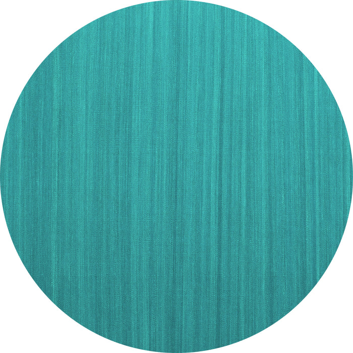 Round Abstract Turquoise Contemporary Rug, con998turq