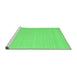 Sideview of Machine Washable Abstract Emerald Green Contemporary Area Rugs, wshcon999emgrn