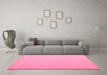 Machine Washable Abstract Pink Contemporary Rug in a Living Room, wshcon999pnk