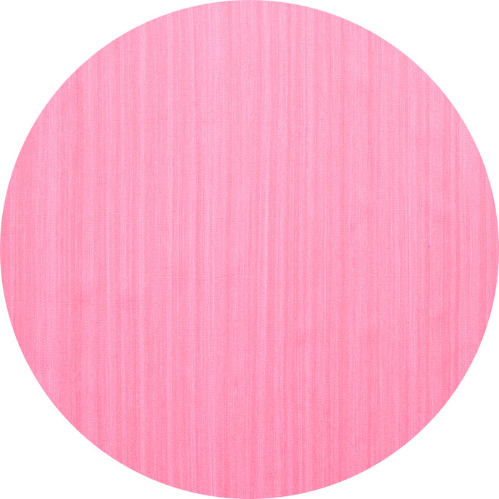 Round Machine Washable Abstract Pink Contemporary Rug, wshcon999pnk