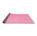 Sideview of Abstract Pink Contemporary Rug, con999pnk