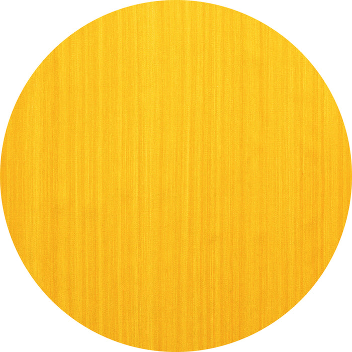 Round Abstract Yellow Contemporary Rug, con999yw