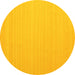 Round Abstract Yellow Contemporary Rug, con999yw