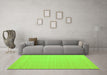 Machine Washable Abstract Green Contemporary Area Rugs in a Living Room,, wshcon999grn