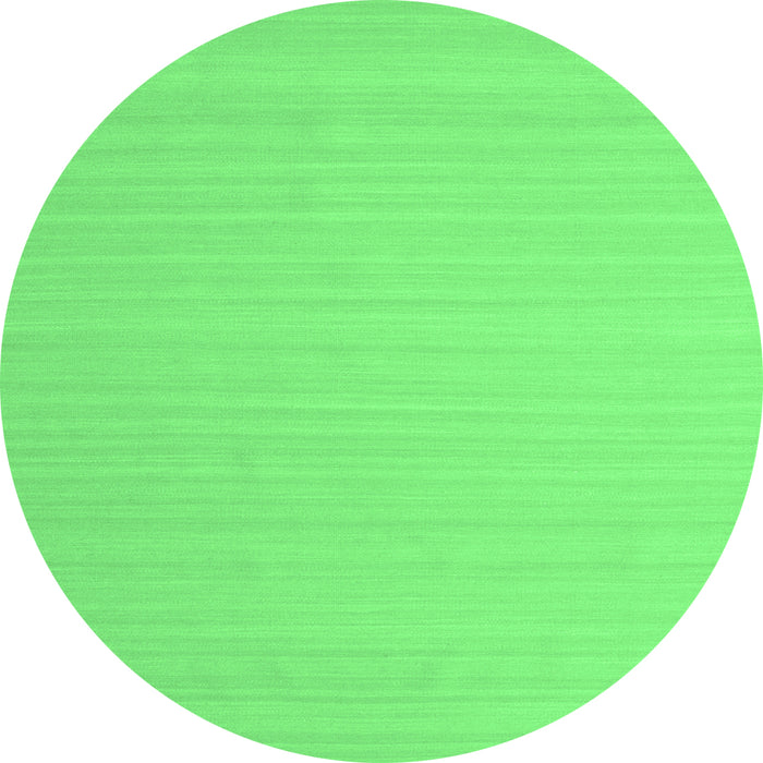 Round Machine Washable Abstract Emerald Green Contemporary Area Rugs, wshcon999emgrn