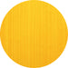 Round Machine Washable Abstract Yellow Contemporary Rug, wshcon999yw