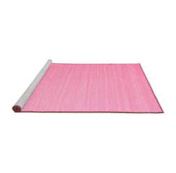 Sideview of Machine Washable Abstract Pink Contemporary Rug, wshcon999pnk