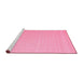 Sideview of Machine Washable Abstract Pink Contemporary Rug, wshcon999pnk