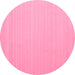 Round Abstract Pink Contemporary Rug, con999pnk