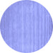 Round Machine Washable Solid Blue Modern Rug, wshcon99blu