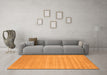 Machine Washable Solid Orange Modern Area Rugs in a Living Room, wshcon99org
