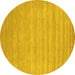 Round Solid Yellow Modern Rug, con99yw