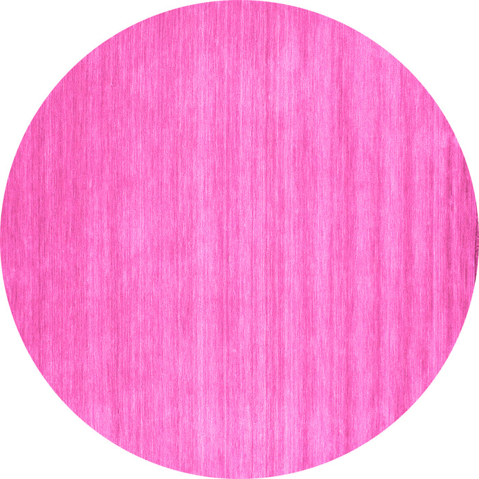 Round Solid Pink Modern Rug, con99pnk