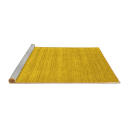 Sideview of Machine Washable Solid Yellow Modern Rug, wshcon99yw