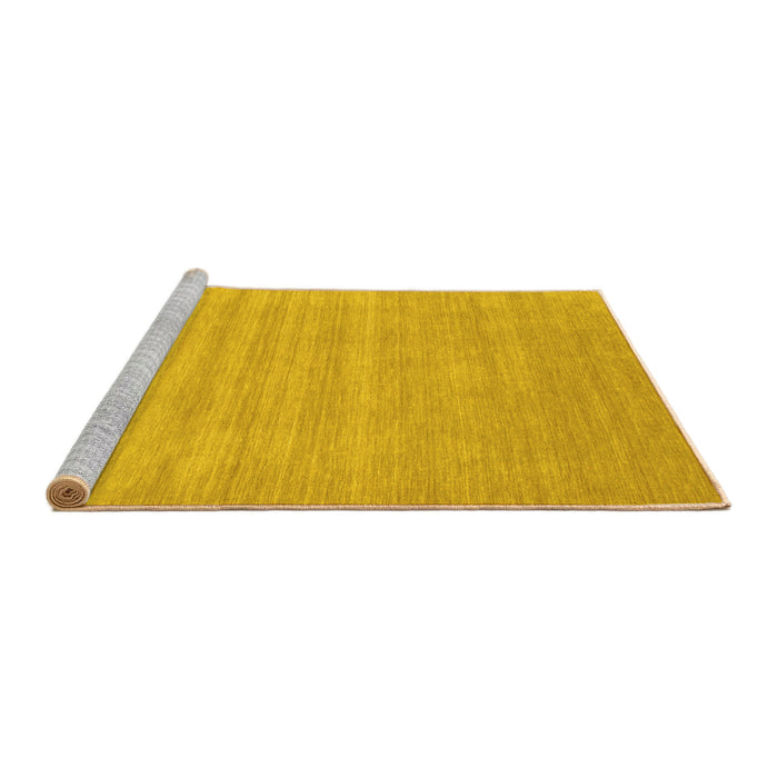 Sideview of Machine Washable Solid Yellow Modern Rug, wshcon99yw