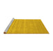 Sideview of Machine Washable Solid Yellow Modern Rug, wshcon99yw