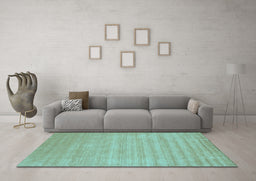 Machine Washable Solid Light Blue Modern Rug in a Living Room, wshcon99lblu