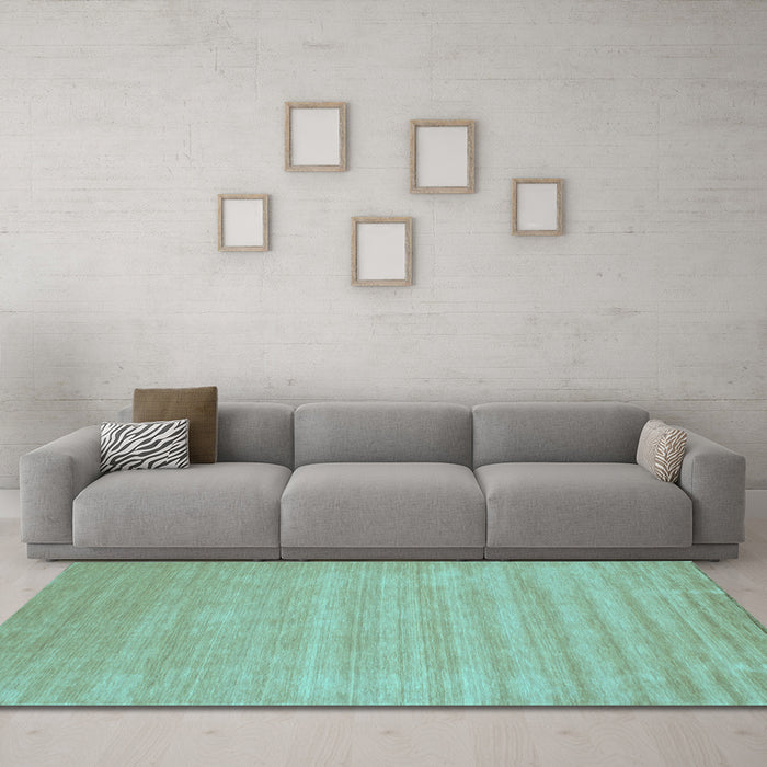 Machine Washable Solid Light Blue Modern Rug in a Living Room, wshcon99lblu