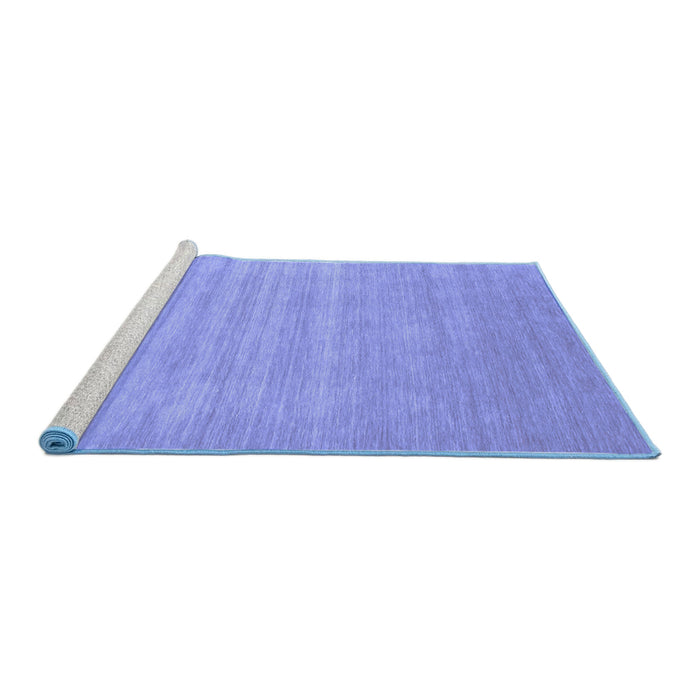 Sideview of Machine Washable Solid Blue Modern Rug, wshcon99blu
