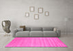 Machine Washable Solid Pink Modern Rug in a Living Room, wshcon99pnk